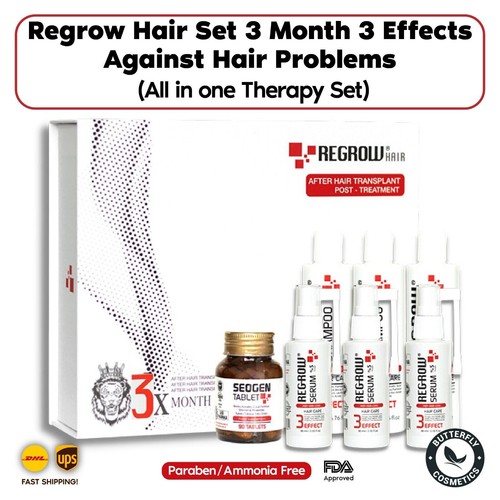 Regrow Hair Set 3 Month 3 Effects Against Hair Problems (All in one Therapy Set) eBay