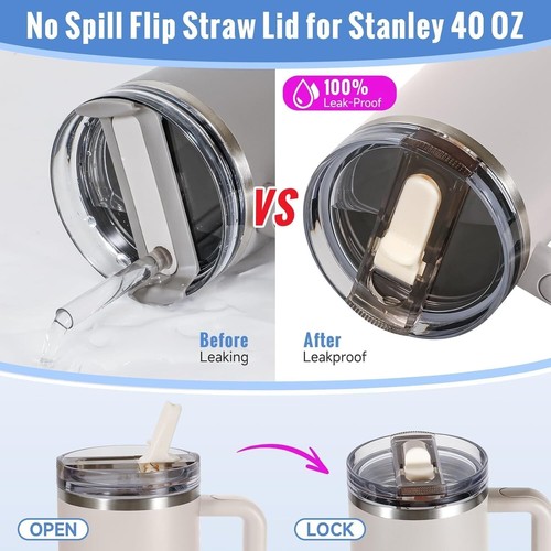 40oz Leakproof Tumbler for Stanley Cup Replacement Lid with Straws - 第 83/94 張圖片
