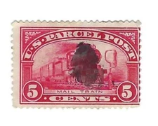 STAMP US SCOTT Q5 "Mail Train" 5 CENT  1912 US PARCEL POST USED HAND CANCEL