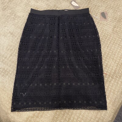 NWT Forever 21 Skirt Pencil Large Lace Black