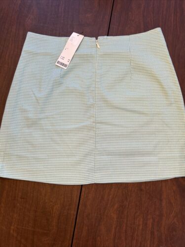 Urban Outfitters Blue Green Mini Gingham Skirt Size M Pockets - Picture 3 of 4