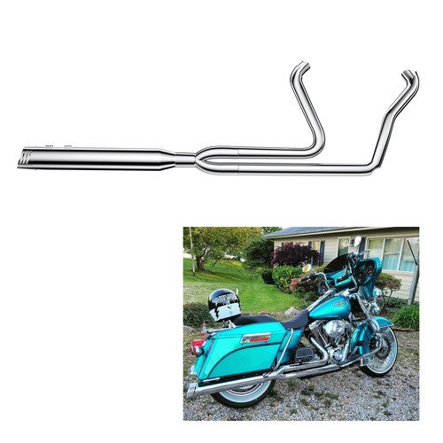 2 into 1 Exhaust Pipe for Harley 2017-UP Touring Street Glide W/ Ghost Pipe - Bild 2 von 9