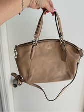 Coach Taupe Pebbled Leather Satchel with Removable Strap