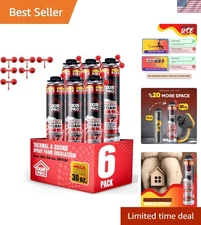 Rapid-Curing Spray Foam Insulation - 6-Pack for Thermal and Soundproofing Needs