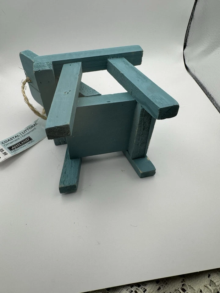 Silla de playa de madera adorno playa verano vacaciones nadar Florida salón Navidad Foto 3 de 4