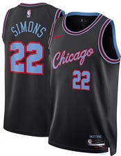 Chicago Bulls Anfernee Simons #22 Nike Black NBA Swingman Jersey City Edition