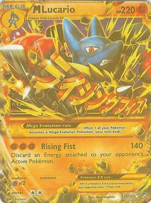 Pokémon M Lucario EX 113/111 XY Furious Fists Secret Rare Mega Holo Card