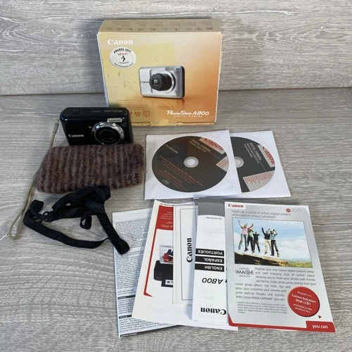 Canon Powershot Digital Camera A800 10MP Black Boxed with 2GB SD Card