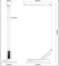 Tall Desk Reading Lamp Long Arm For Work Dimmable Bright Light With 10W USB Port