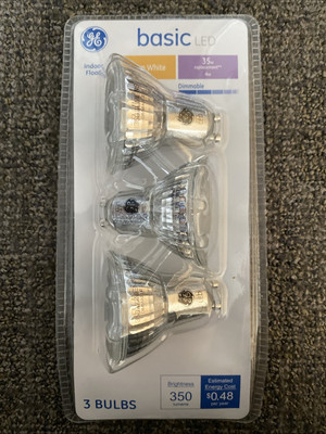 GE Basic 35-Watt LED Warm White Dimmable GU10 120 Volt Indoor Flood Light EL4561