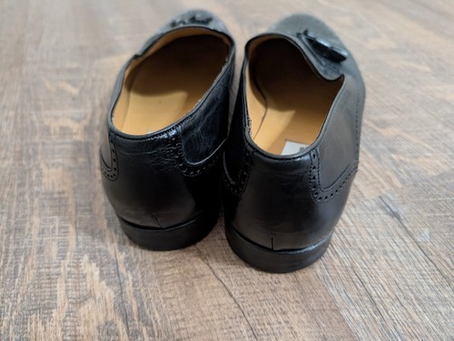 Mezlan Spanien elegante Schuhe Herren Größe 11W schwarz Leder Quaste Kappe-Zehe Halbschuhe - Bild 7 von 8