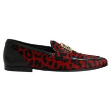 DOLCE & GABBANA Shoes Red Leopard Print Pony Hair Dress Loafers EU40/US7 1500usd