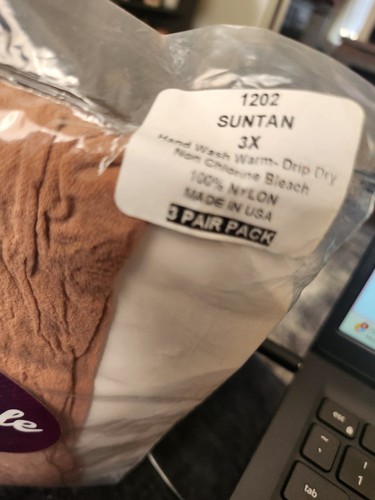 3 Pairs! Lissele Hosiery Knee 3X REGULAR  87 Nylon 13% Lycra /Suntan color - Afbeelding 2 van 2