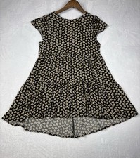 American Eagle Daisy Floral Tiered Babydoll Mini Dress Woman’s M Black & Yellow