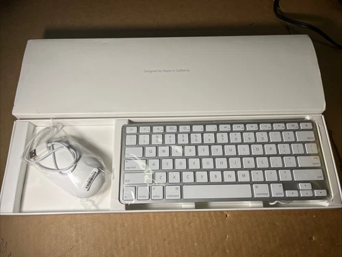 NEW Smallest and Most Compact USB Wired Apple Mac Keyboard Model A1242 W/ Mouse