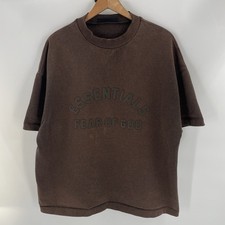 Essentials Fear of God Brown Heavyweight Boxy T-Shirt Mens Size XS - flaws 