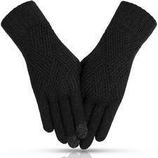Tavaleu Womens Winter Gloves - Gloves for Women Cold Weather, Warm Touch Black
