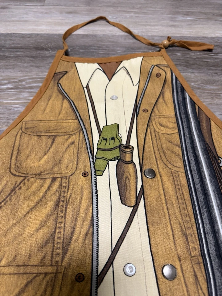 Delantal de cocina de colección Duck Hunter barbacoa novedad babero salamandra 1986 RARO USADO EN EXCELENTE ESTADO Foto 4 de 4