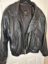 Tannery West vintage 1980s black leather bomber jacket, biker jacket