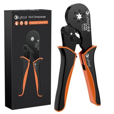 Hexagonal Ferrule Crimper Tool AWG28-5 (0.08-16mm²), Lytool Black and Orange 