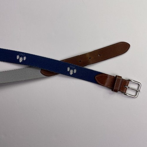 Peter Millar Gürtel Herren Größe 38 Blau 1945 Pine Trees Made In USA Golf 1,5 Inch