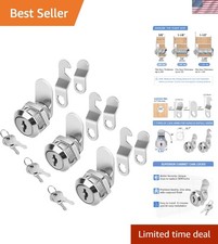 Zinc Alloy Keyed Alike Cabinet Locks, 3 Pack - Secure RV  Tool Storage, 5/8"