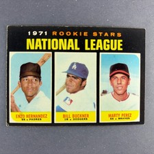 1971 Topps Rookie Stars Enzo Hernandez / Bill Buckner / Marty Perez #529 RC EX
