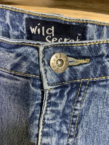 Vintage Y2K Wild Secret Jeans Sz 7 Bootcut Blue Floral Embroidered Women’s - Picture 11 of 19