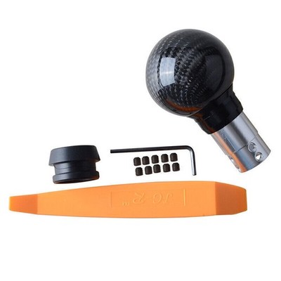 Carbon Fiber Style Gear Stick Shift Knob Shifter Lever Head Fits Automatic Auto
