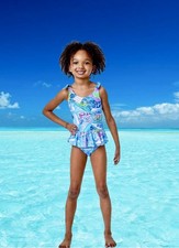 Lilly Pulitzer NWT Girls Vossie Swimsuit Wish You Were Here Size 12