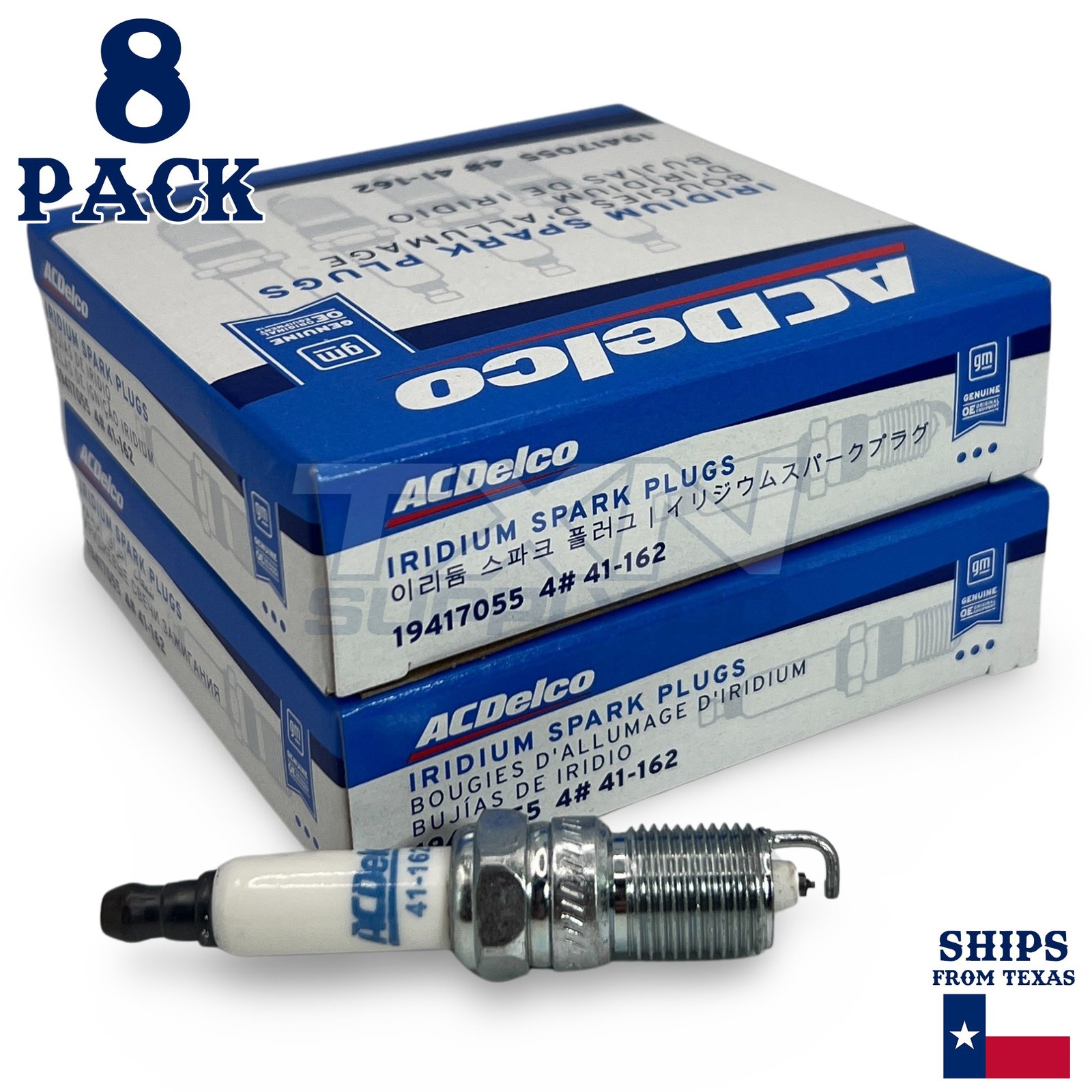 8 Pack GM ACDelco 41-162 Iridium Spark Plugs 19417055