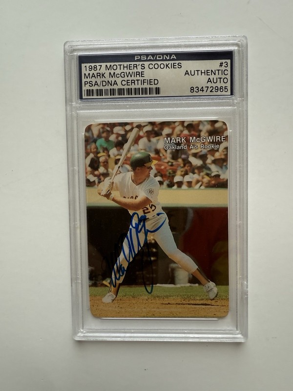 Mark McGwire 1987 Mothers Cookies PSA/DNA Certified Authentic Autographed Card