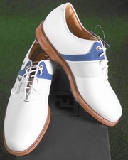 NIB FootJoy DryJoys Premiere Packard LX Mens Golf Shoe, White/Navy, 9 Wide 54534