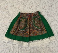 Vintage 60s Handmade Renaissance Revival Skirt Reversible Wool Lace S/M
