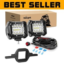 60W Waterproof LED Pods with Tow Hitch Brackets - Ideal for Trucks and SUVs