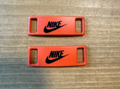 Nike Replacement Lace Tags Shoe badge Orange with Black Swoosh NEW DRIP