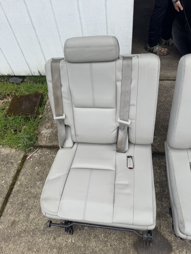 2007-2014 Tahoe Suburban Yukon Leather 3rd Third Row Rear Seats GRAY LEATHER - Picture 4 of 12