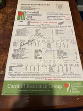 Scorecard 1983 England V New Zealand Signed By R. Hadlee & G. Howarth