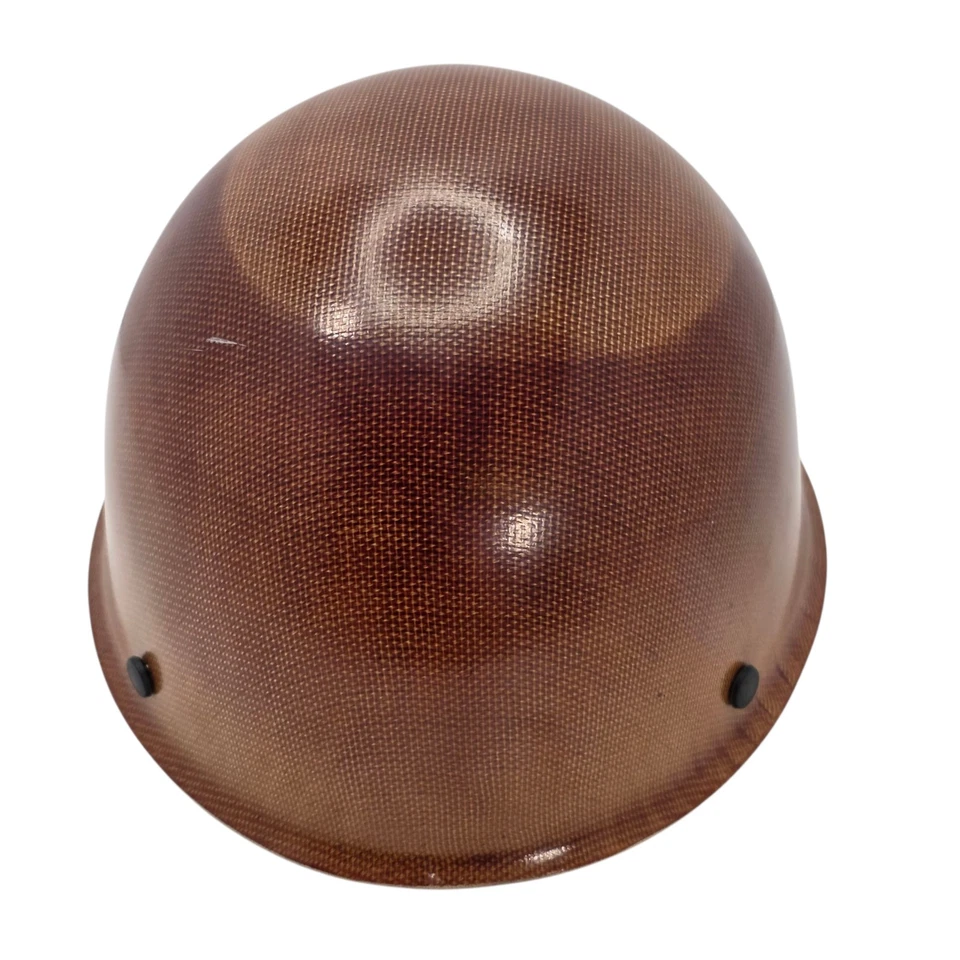 Sombrero duro vintage MSA Skullgard marrón fibra de vidrio fenólica estilo gorra mediana EE. UU. Foto 4 de 4