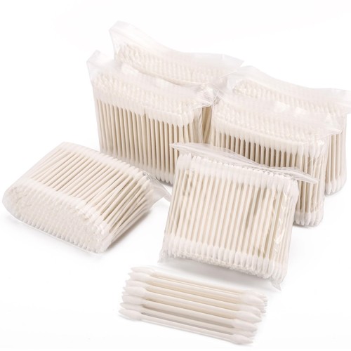 1200 Count 3" Pointed Cotton Swabs Double Precision Tip Cotton Buds with Pape...