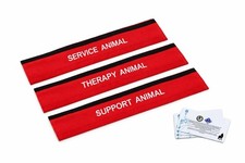 Service, Support  Therapy Animal Dog Leash Sleeve Wrap  Red Durable Nylon F...