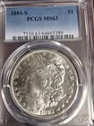 1881-s Morgan Silver Dollar MS63 PCGS bright and shinny