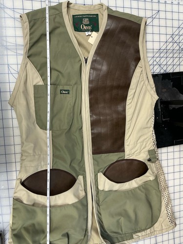 Orvis Hunting Shooting Sportsman Vest Light Olive Green & Brown Size Medium - Picture 8 of 8
