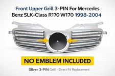 Mercedes Benz Slk R170 W170 Front Upper Grille 3-pin Silver 1998-2004 New