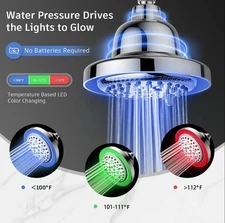 LED Shower Head With Filtered Water Pressure Drives