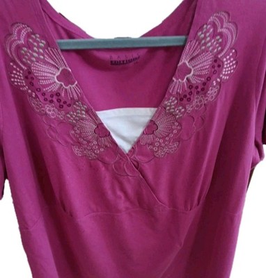 Basic Editions Women's 2X Short Sleeve Top