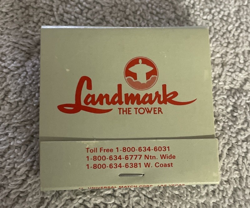 LANDMARK HOTEL & CASINO "The Tower" - LAS VEGAS Matchbook UNUSED RARE!
