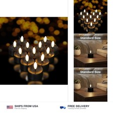 12 Pack Black Flameless Tea Lights Candles Battery Operated LED Tealights 3...