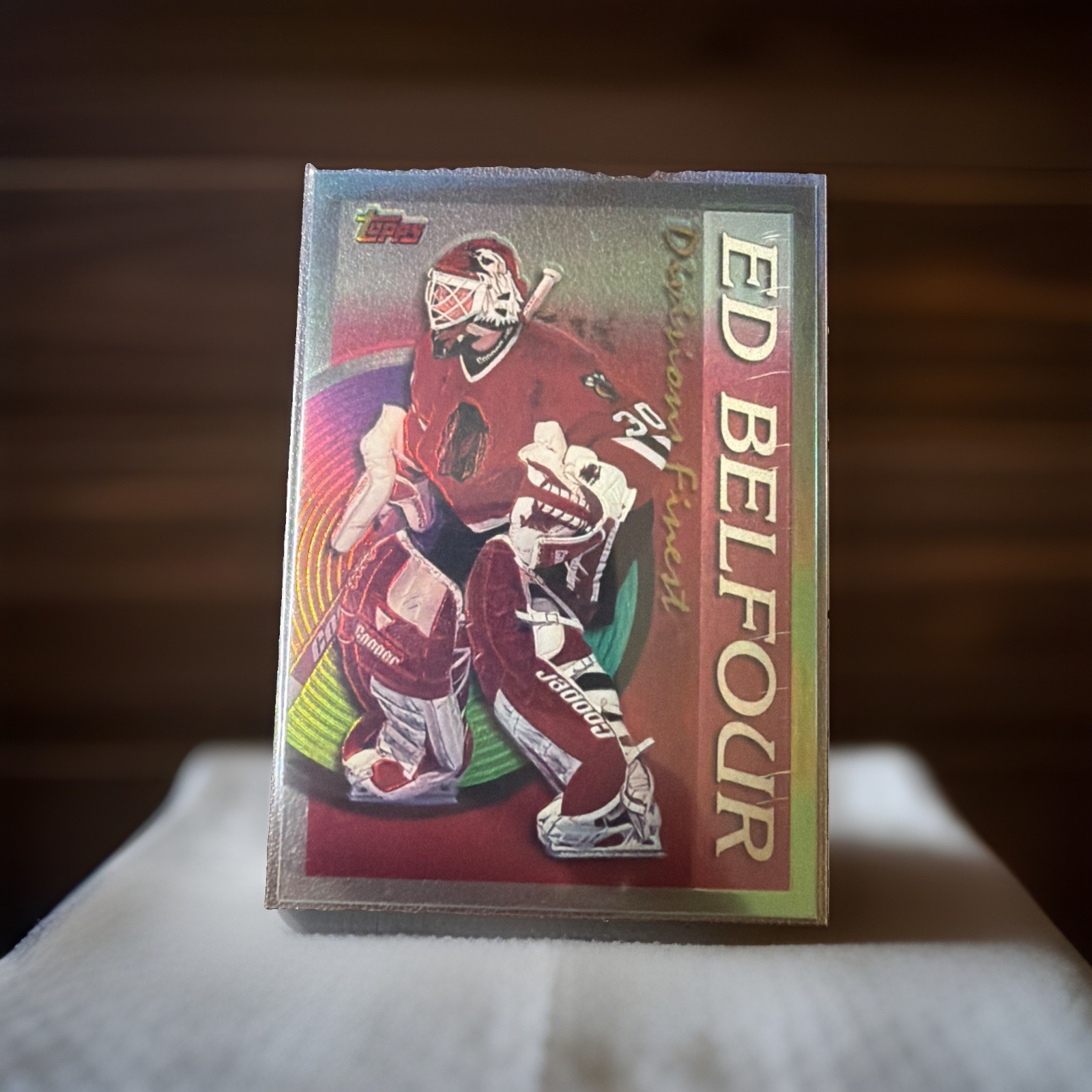 1995 Topps Ed Belfour Chicago Blackhawks #11 Divisions Finest Acetate Pink