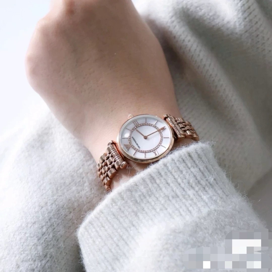 Emporio Armani AR1909 Rose Gold Stainless Steel Quartz White Dial